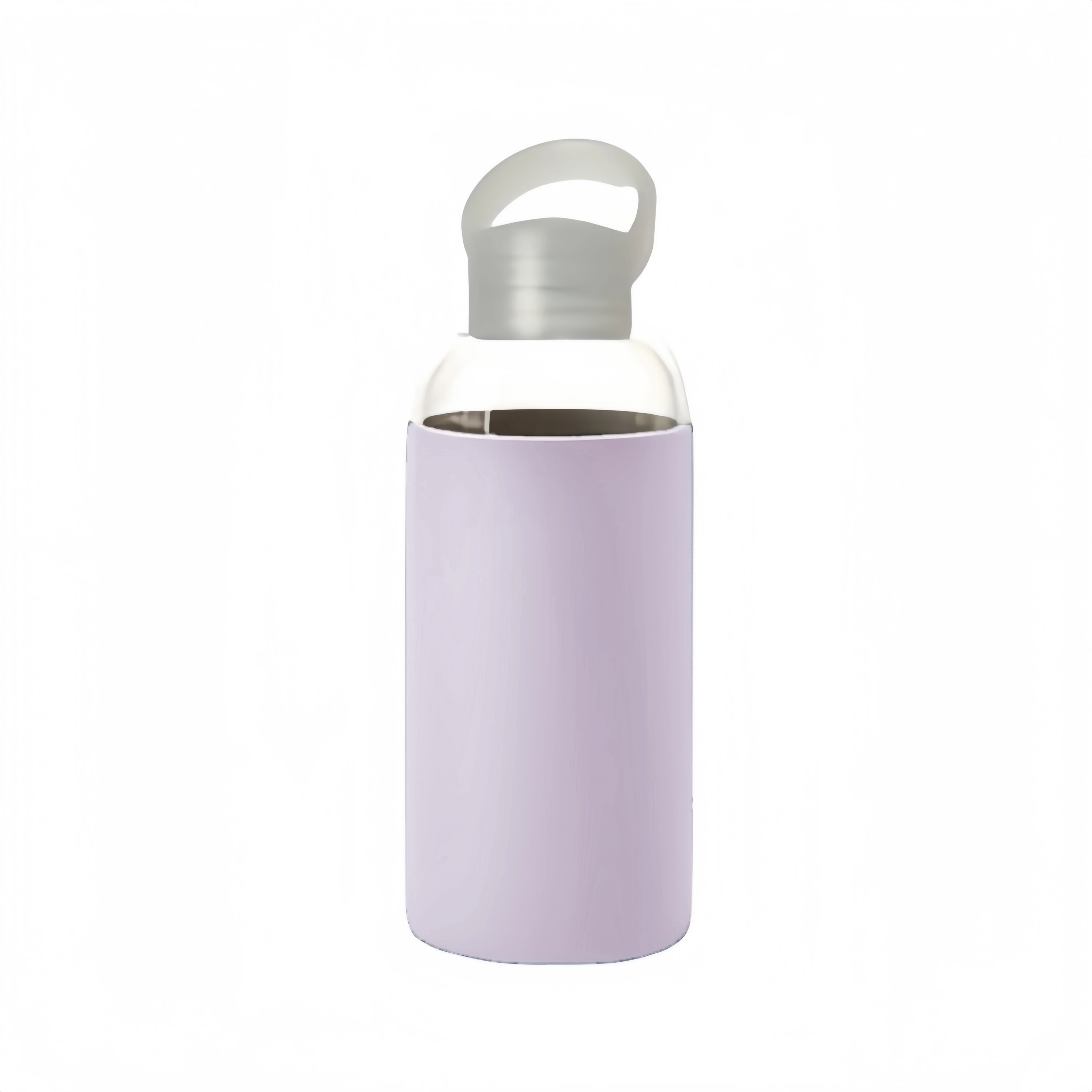 Purple silicone sleeve glass water bottle for private label product design