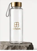 Clear glass water bottle product image for food grade safety guide